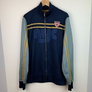 Fossil Unisex Warm Up Track Sweatshirt full zip Jacket New York Size Large